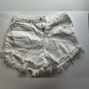 Women’s white denim shorts